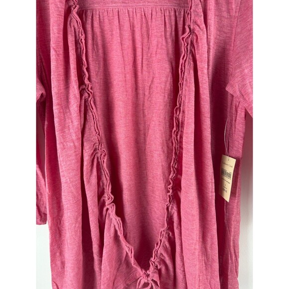 NWT Coldwater Creek Women’s Pink Open Front Cardigan Ruched, Size S, 3/4 Sleeve - Picture 15 of 16